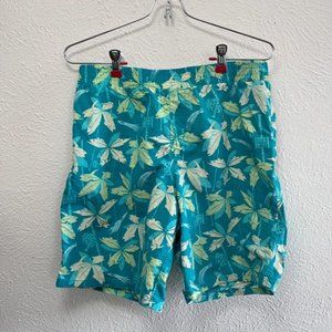 Columbia Pfg Boys Size 18/20 XL fish and rod blue and green Swim trunks with lin